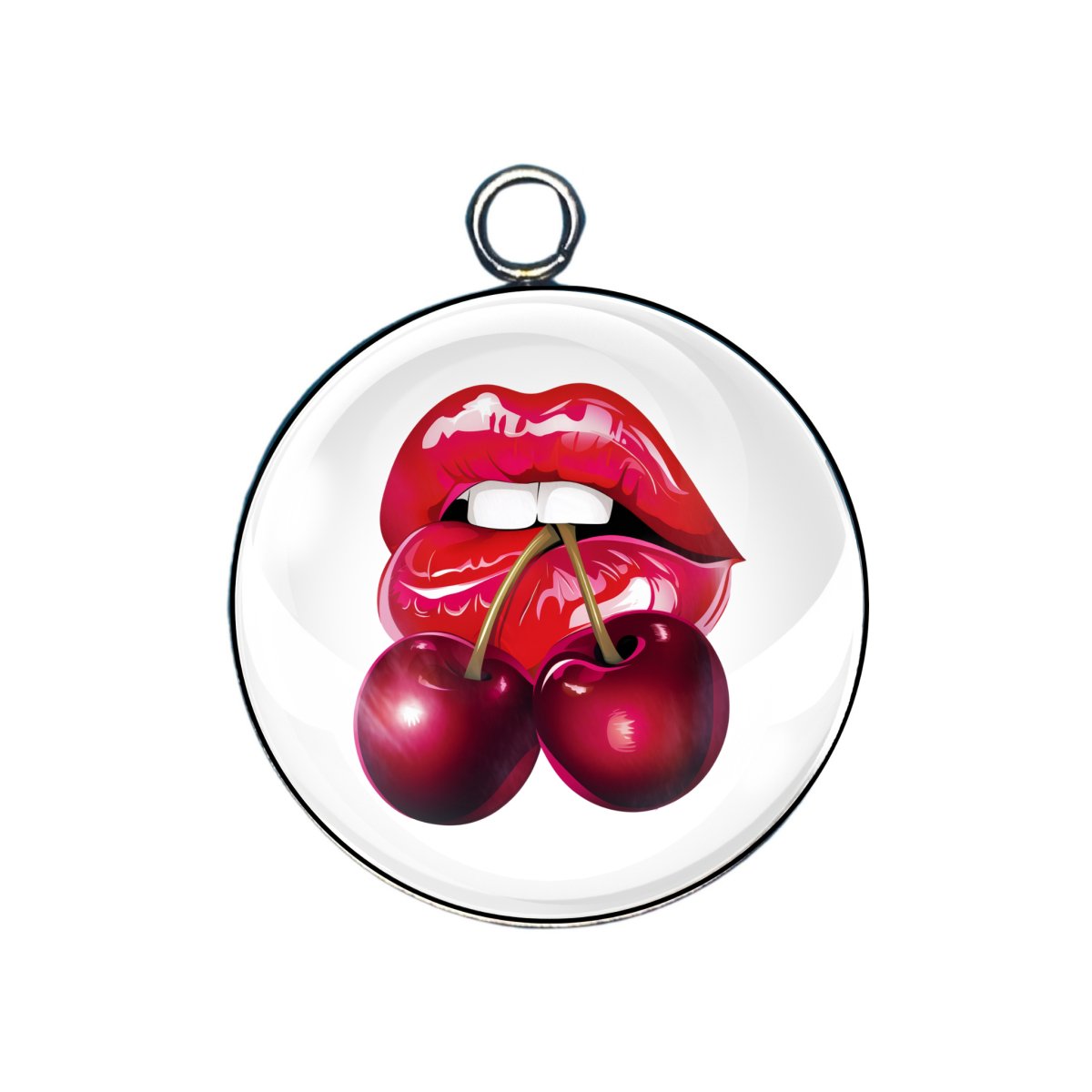 Sexy Lips Glass Cabochon Charms