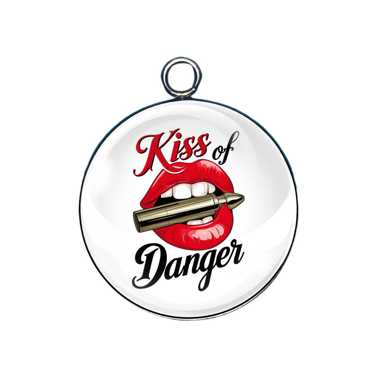 sexy lips glass cabochon charm