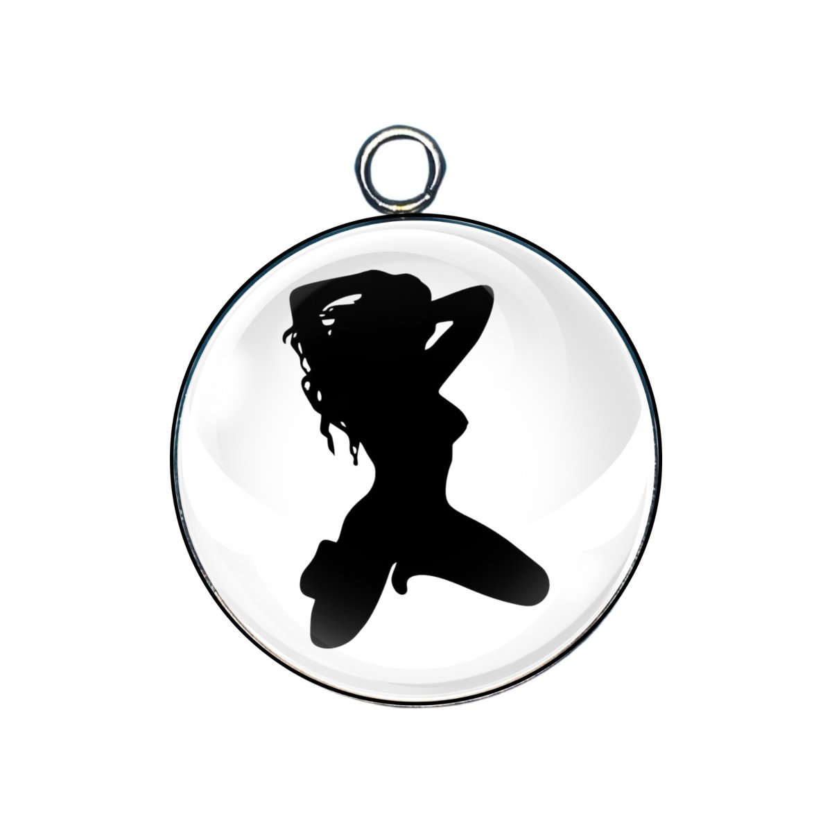  sexy trucker girl glass cabochon charm