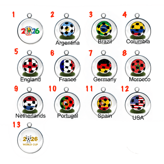 Soccer Ball Country Flag Charms | Football Team Charms | World Cup Soccer