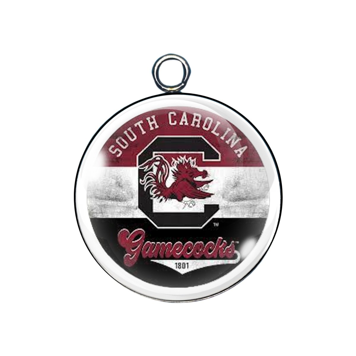 gamecocks glass cabochon charm