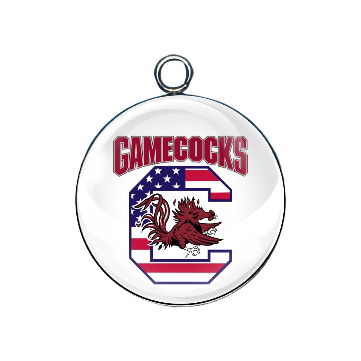 gamecocks glass cabochon charm