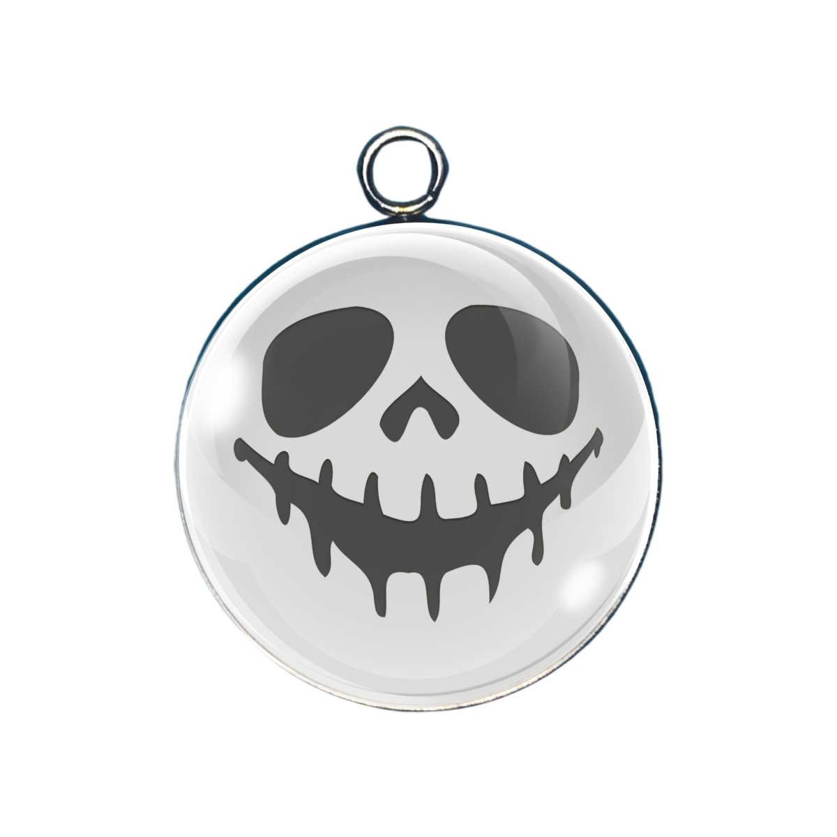 Spooky face glass cabochon charm