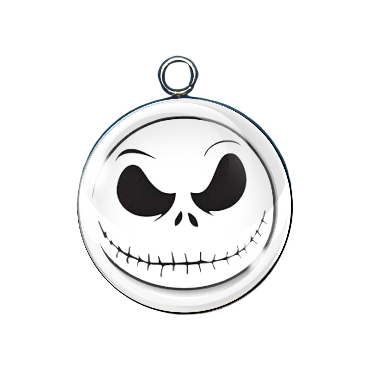 Spooky face glass cabochon charm