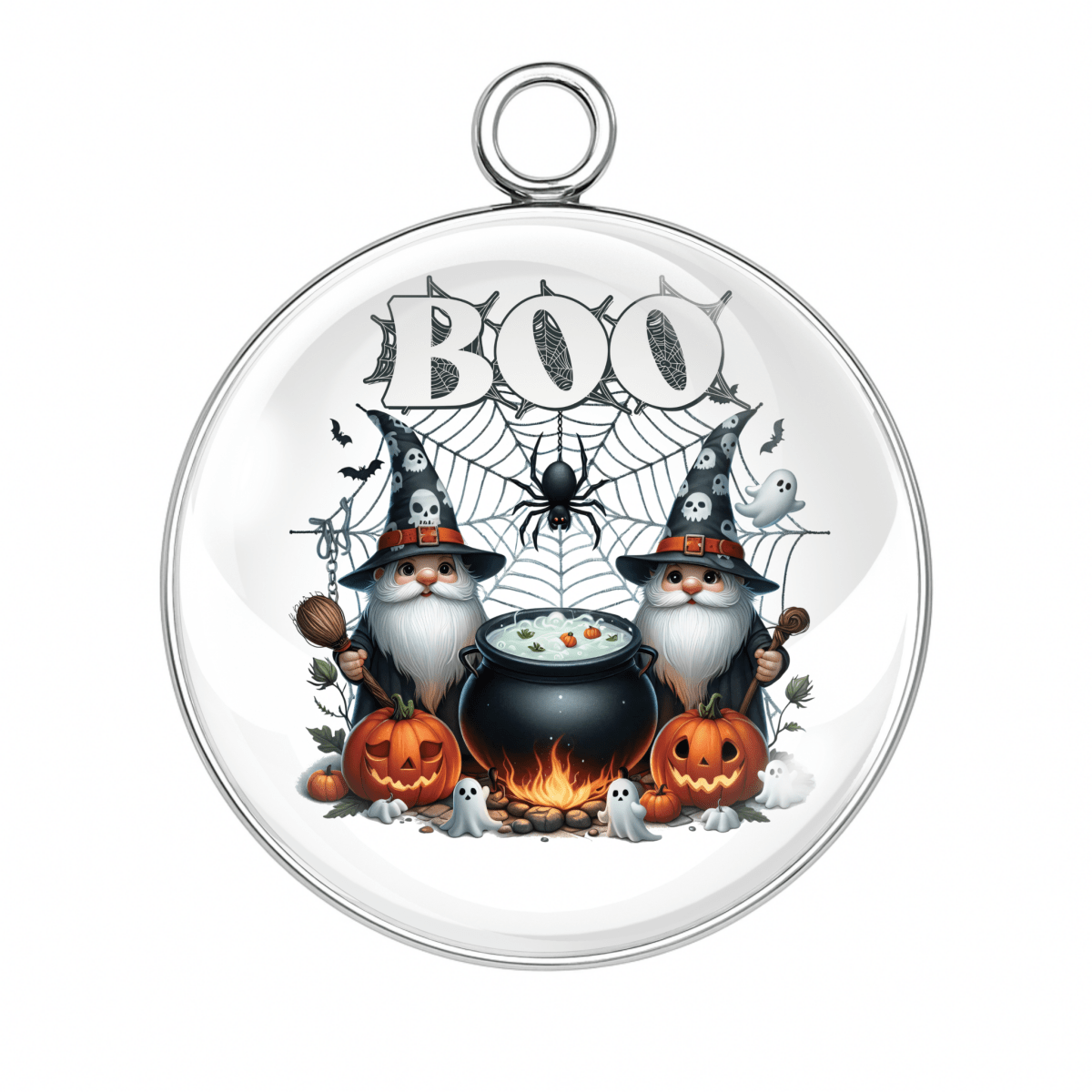 Spooky Halloween Gnome Charm Collection – Glass Cabochon Pendants