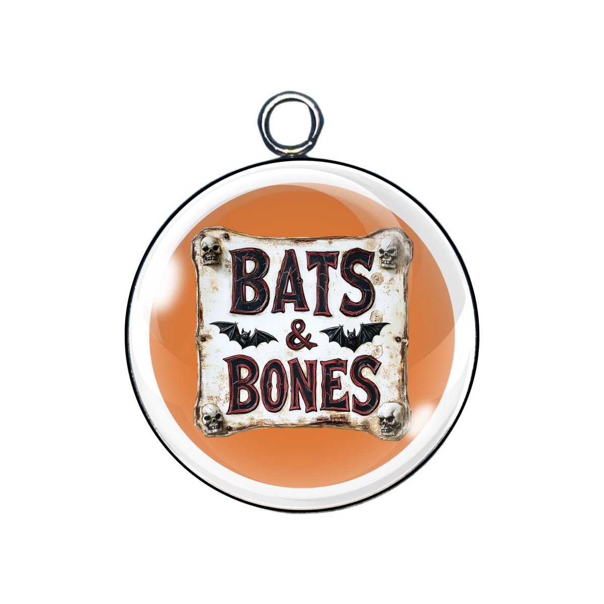 spooky sign glass cabochon charm