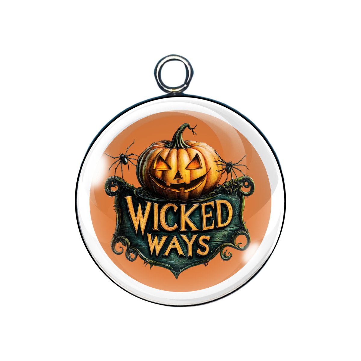 spooky sign glass cabochon charm