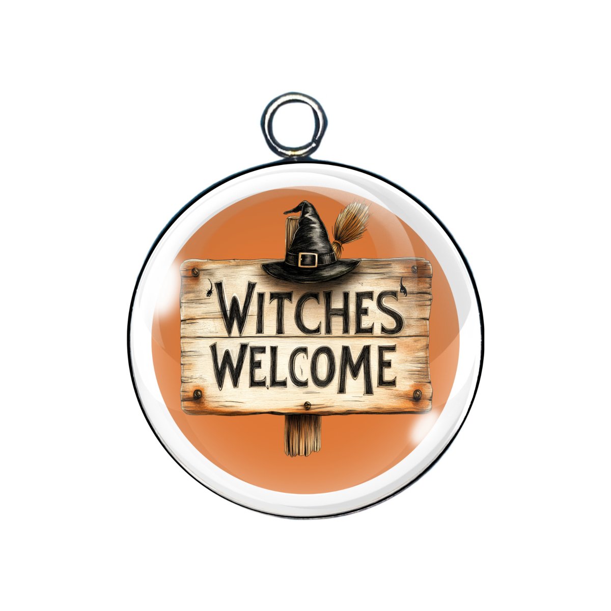 spooky sign glass cabochon charm