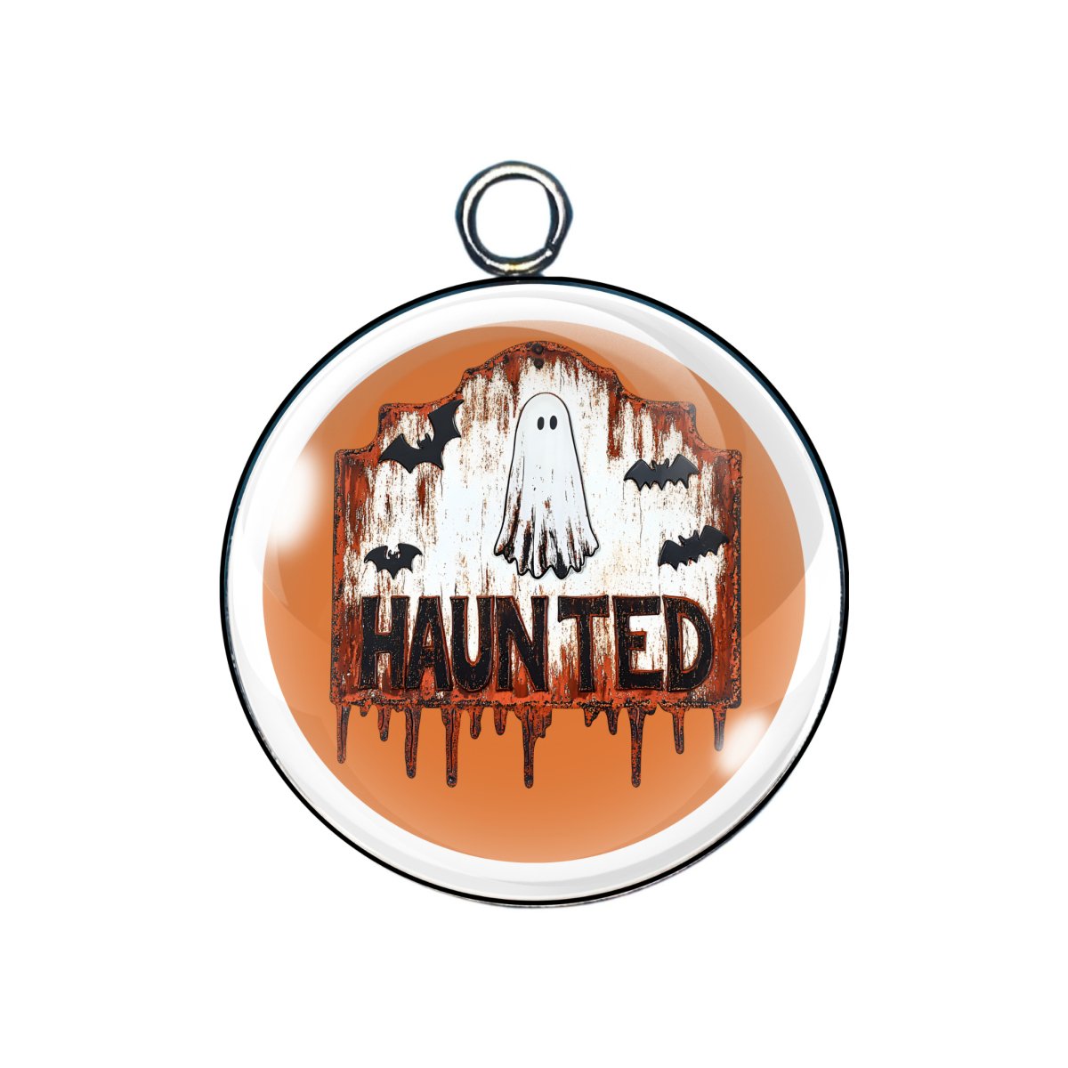 spooky sign glass cabochon charm