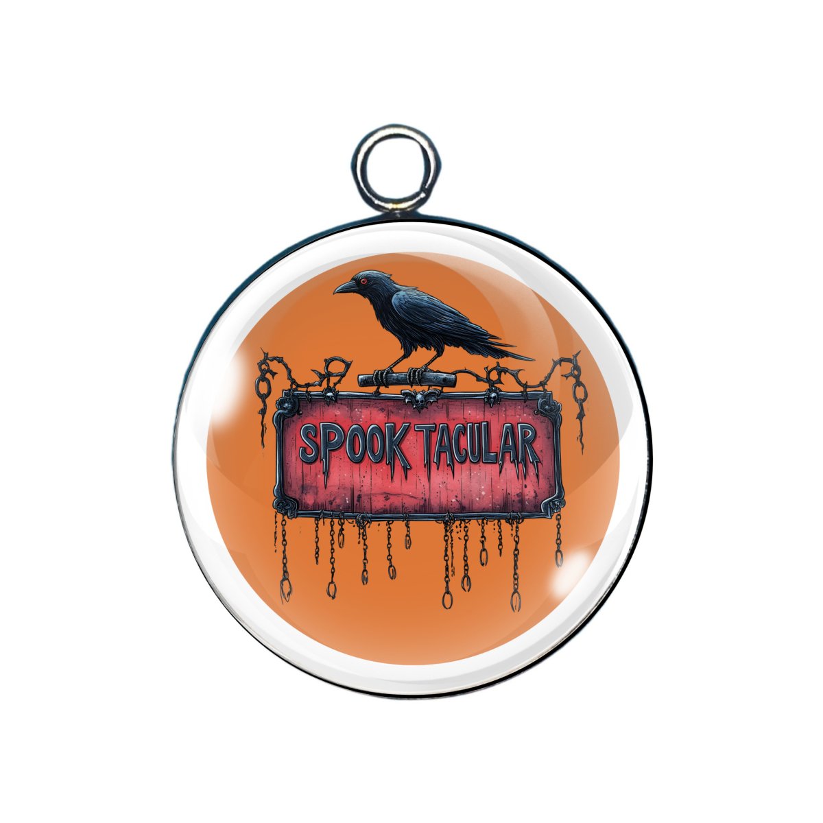 spooky sign glass cabochon charm