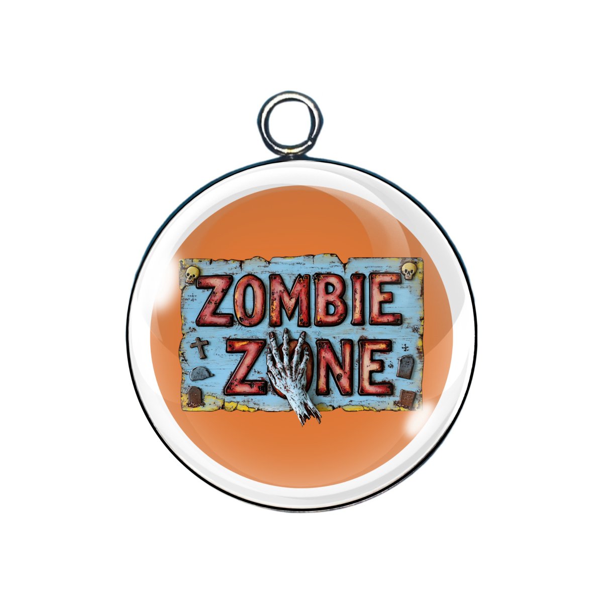 spooky sign glass cabochon charm