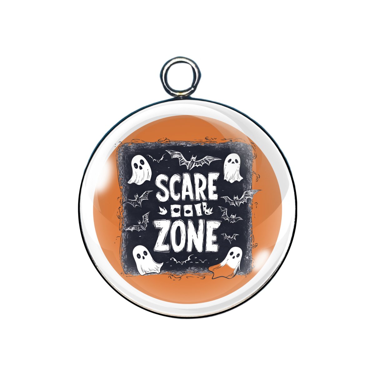 spooky sign glass cabochon charm