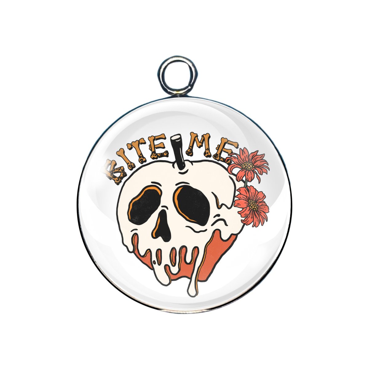 spooky skeleton halloween glass cabochon charm