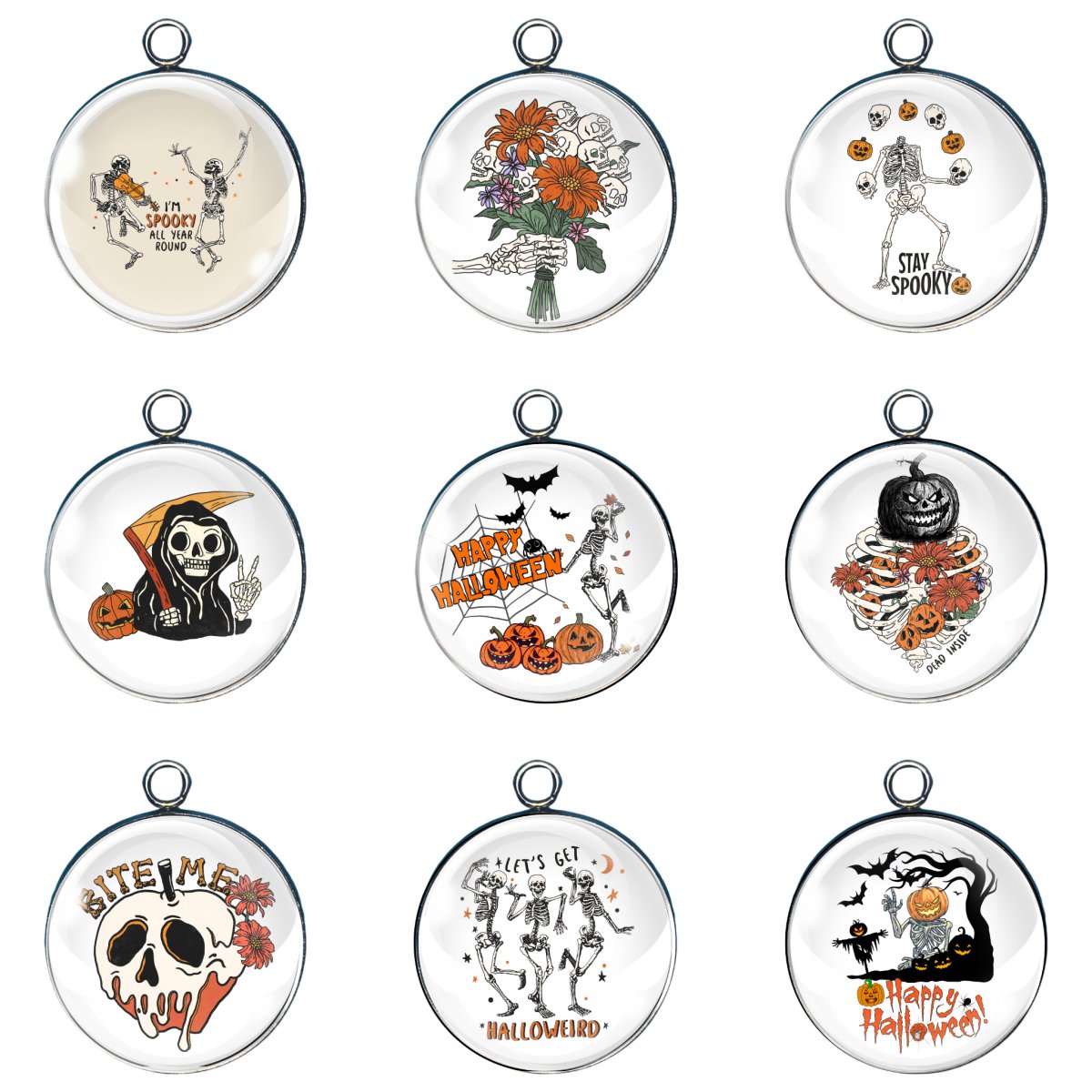 Spooky Skeleton Halloween Charms