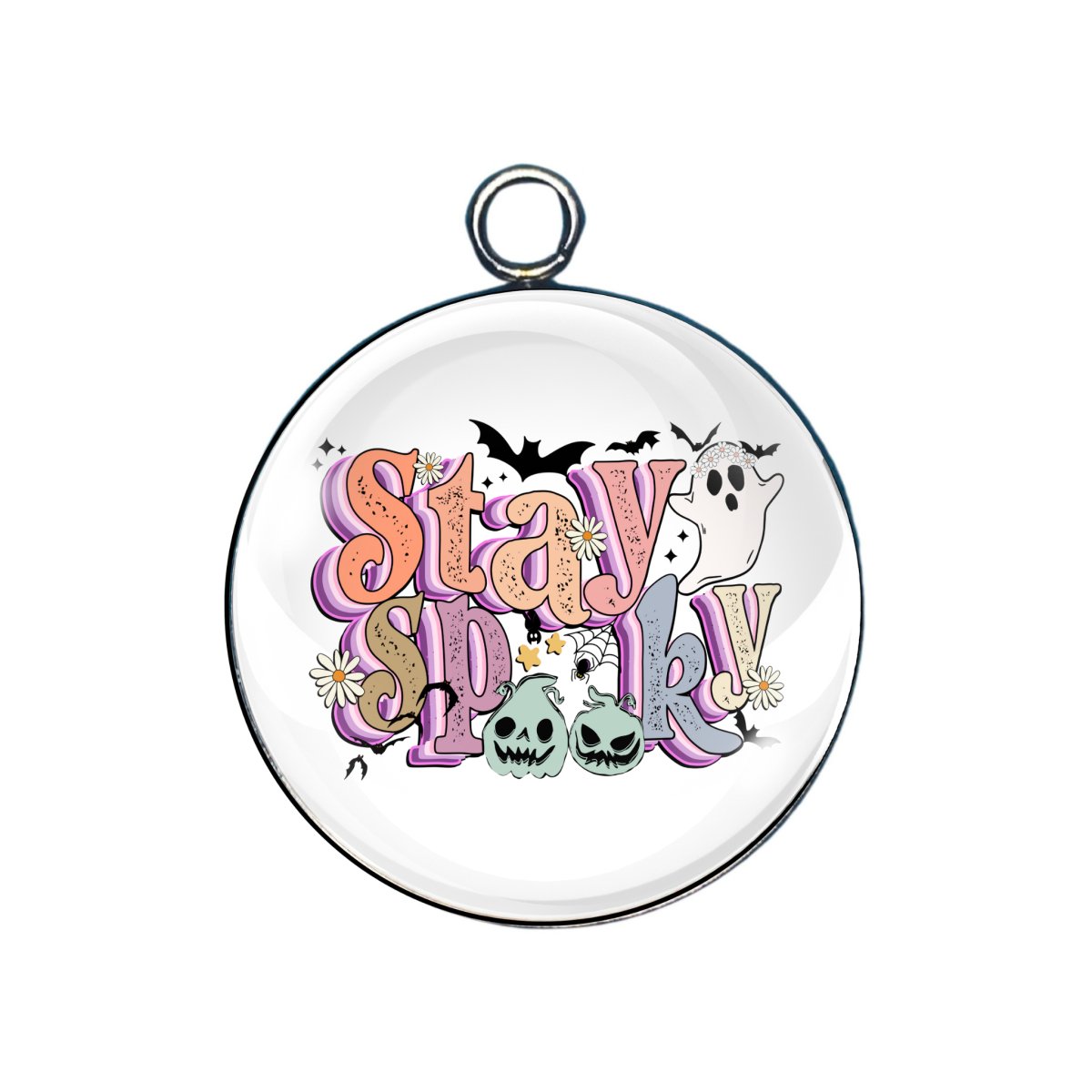 spooky witch glass cabochon charm