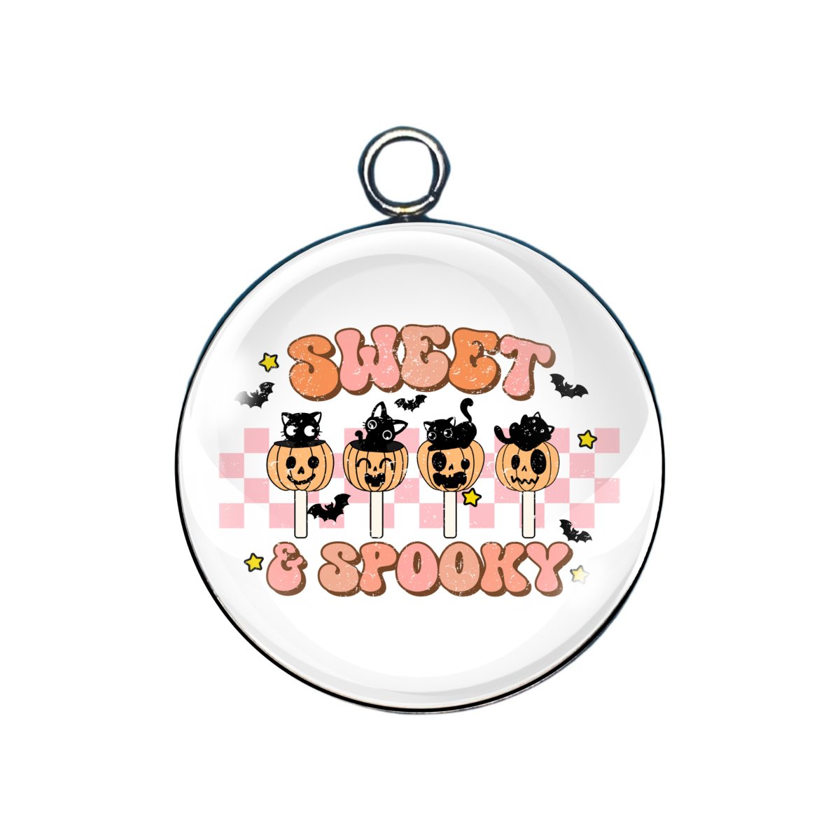 spooky witch glass cabochon charm