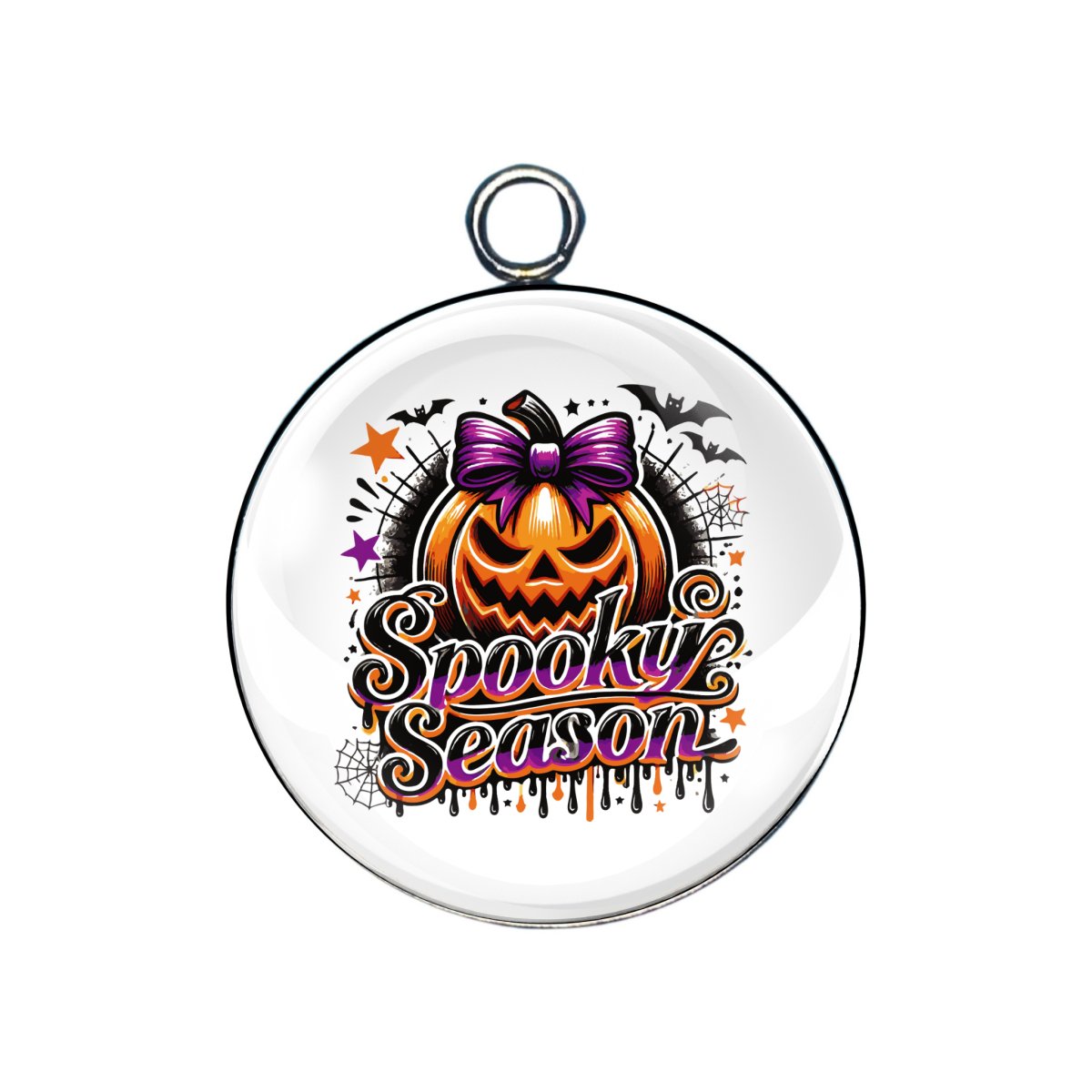 spooky witch glass cabochon charm