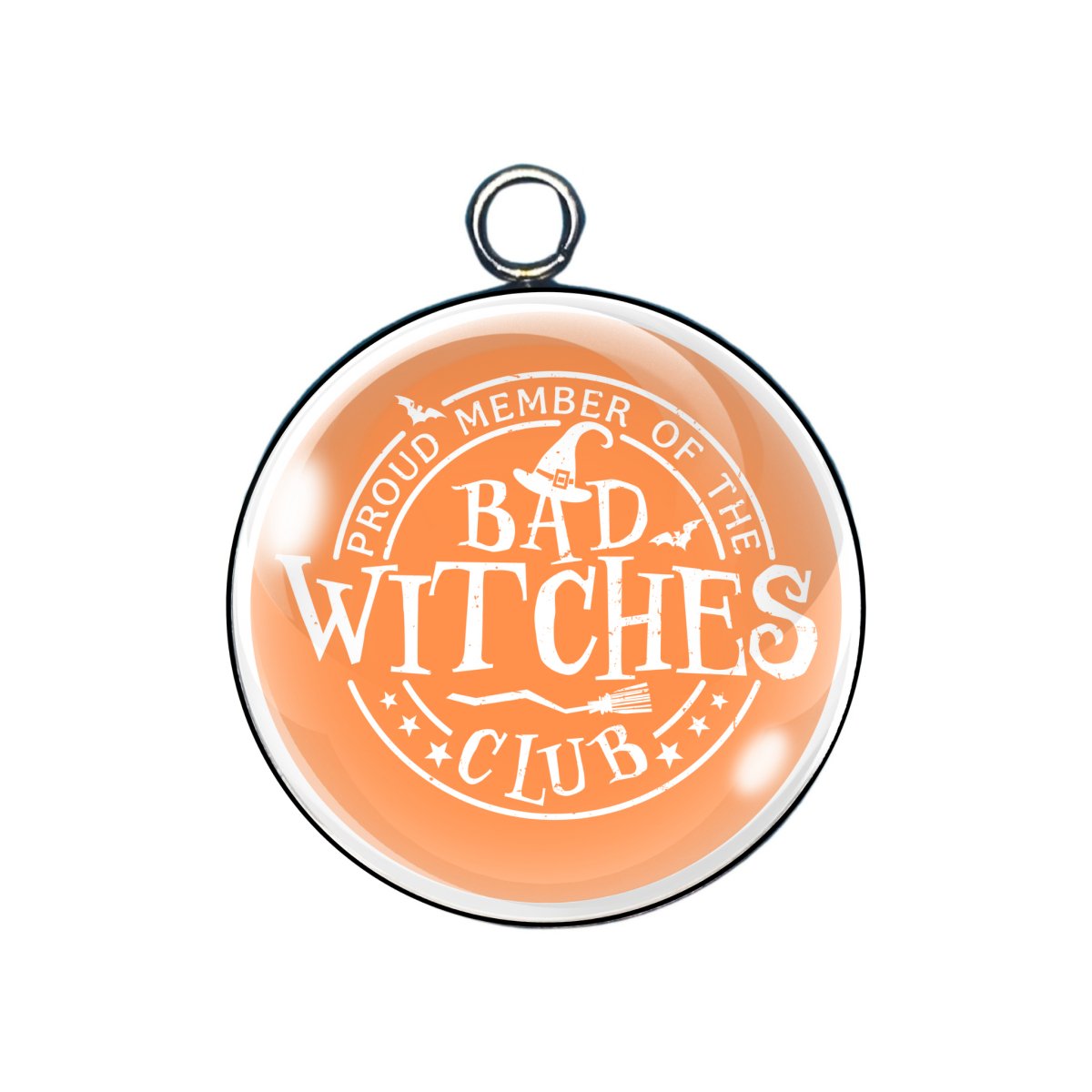 spooky witch glass cabochon charm