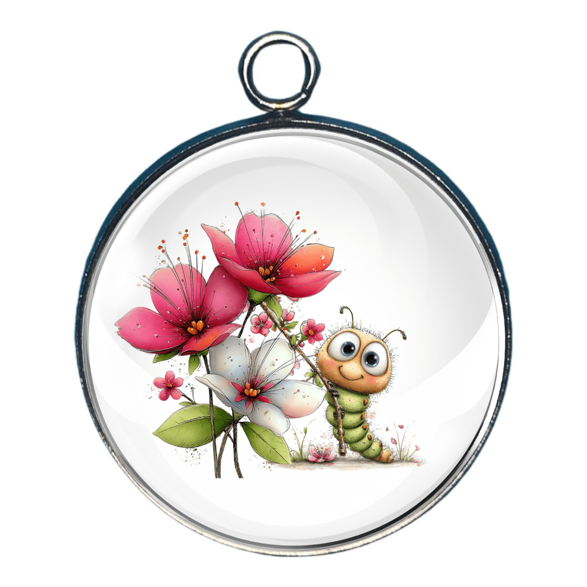 Charm of a caterpillar and flowers