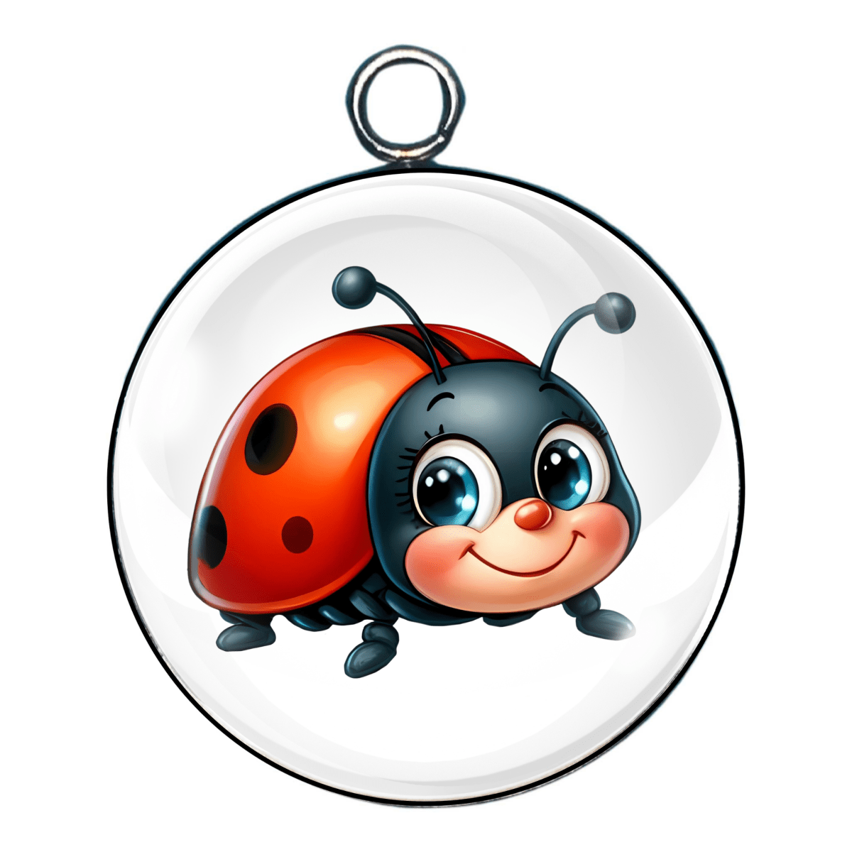 Spring LadyBug Glass Cabochon Charms