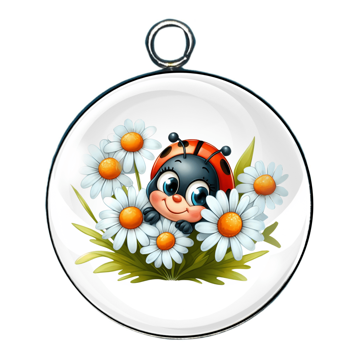 Spring LadyBug Glass Cabochon Charms