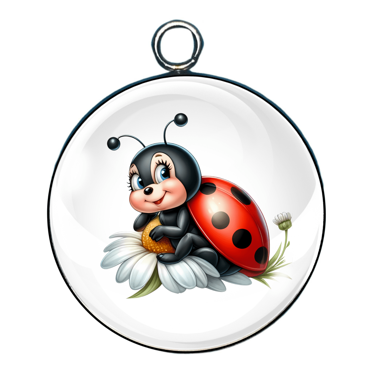 Spring LadyBug Glass Cabochon Charms