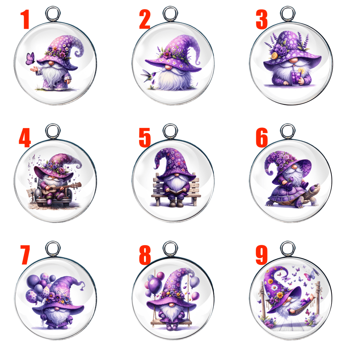 Spring Lavender Gnome Charms