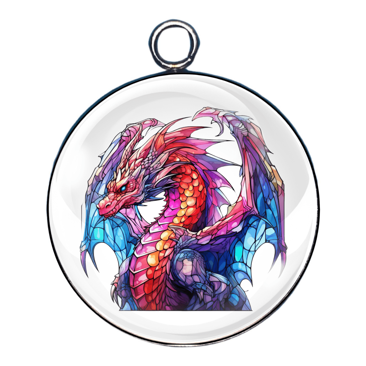 Stained Glass Dragon Glass Cabochon Charms