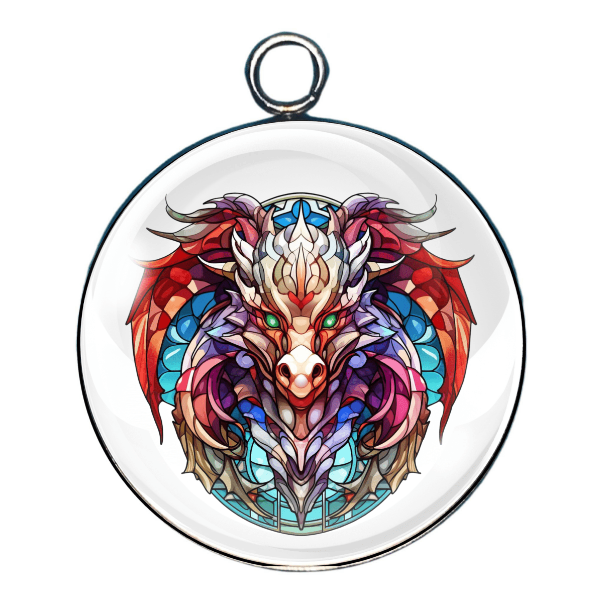 Stained Glass Dragon Glass Cabochon Charms