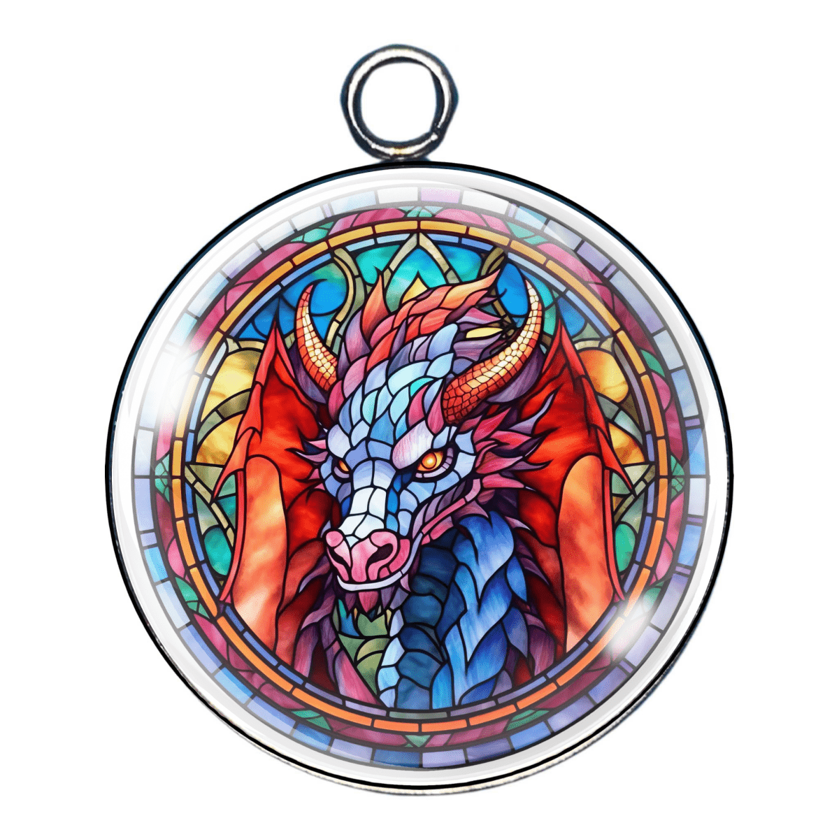 Stained Glass Dragon Glass Cabochon Charms