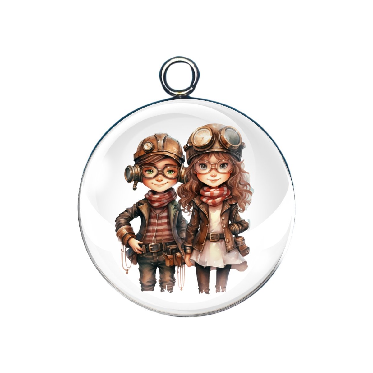 steampunk glass cabochon charm