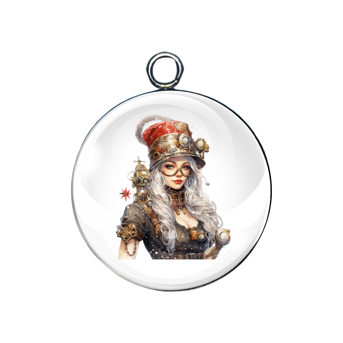 steampunk glass cabochon charm