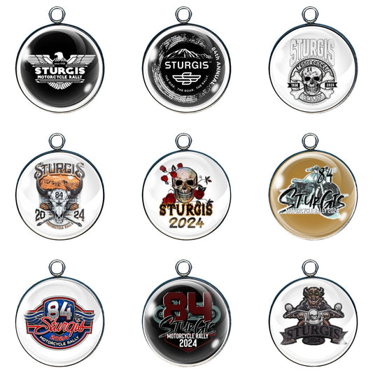 9 Sturgis rally 2024 glass cabochon charms