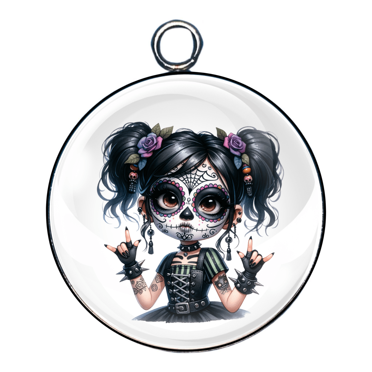 Sugar Skull Girl Charms