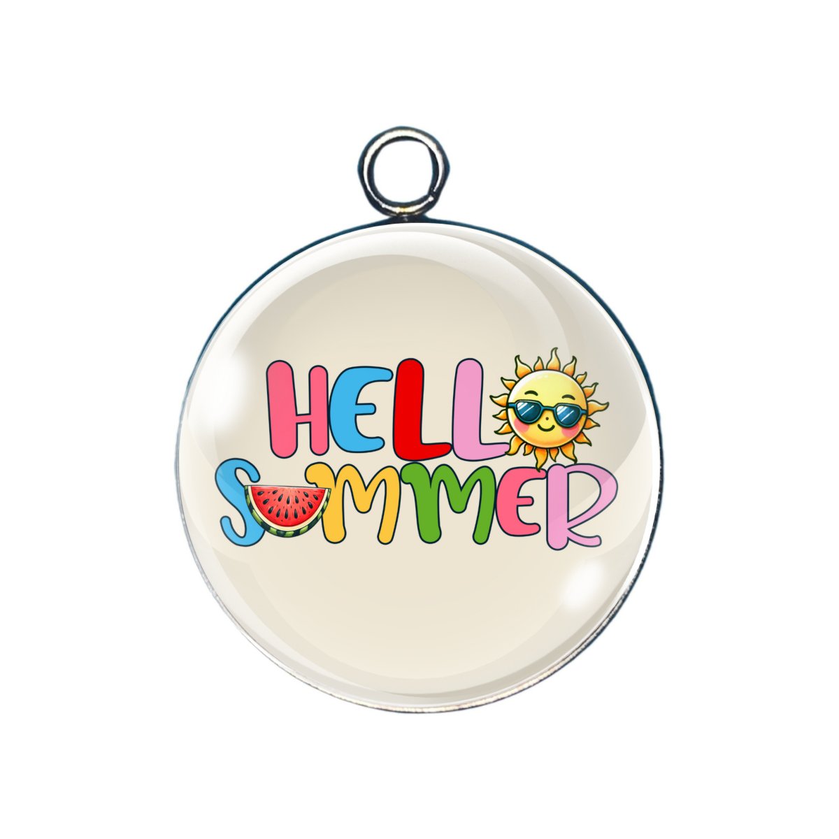 summer fun glass cabochon charm