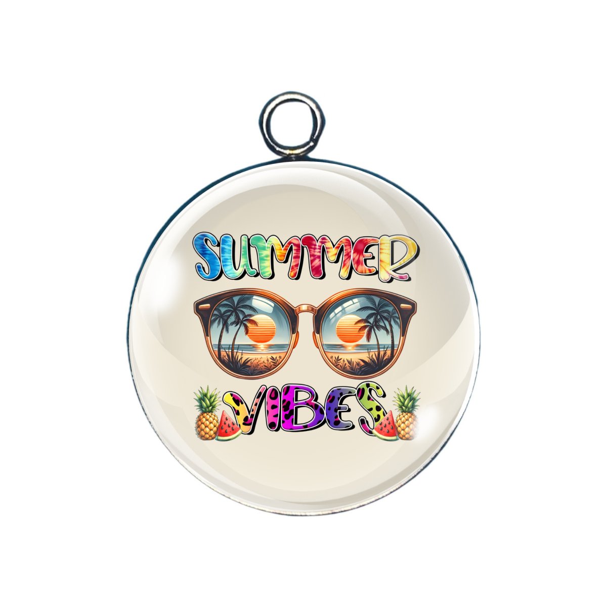 summer fun glass cabochon charm