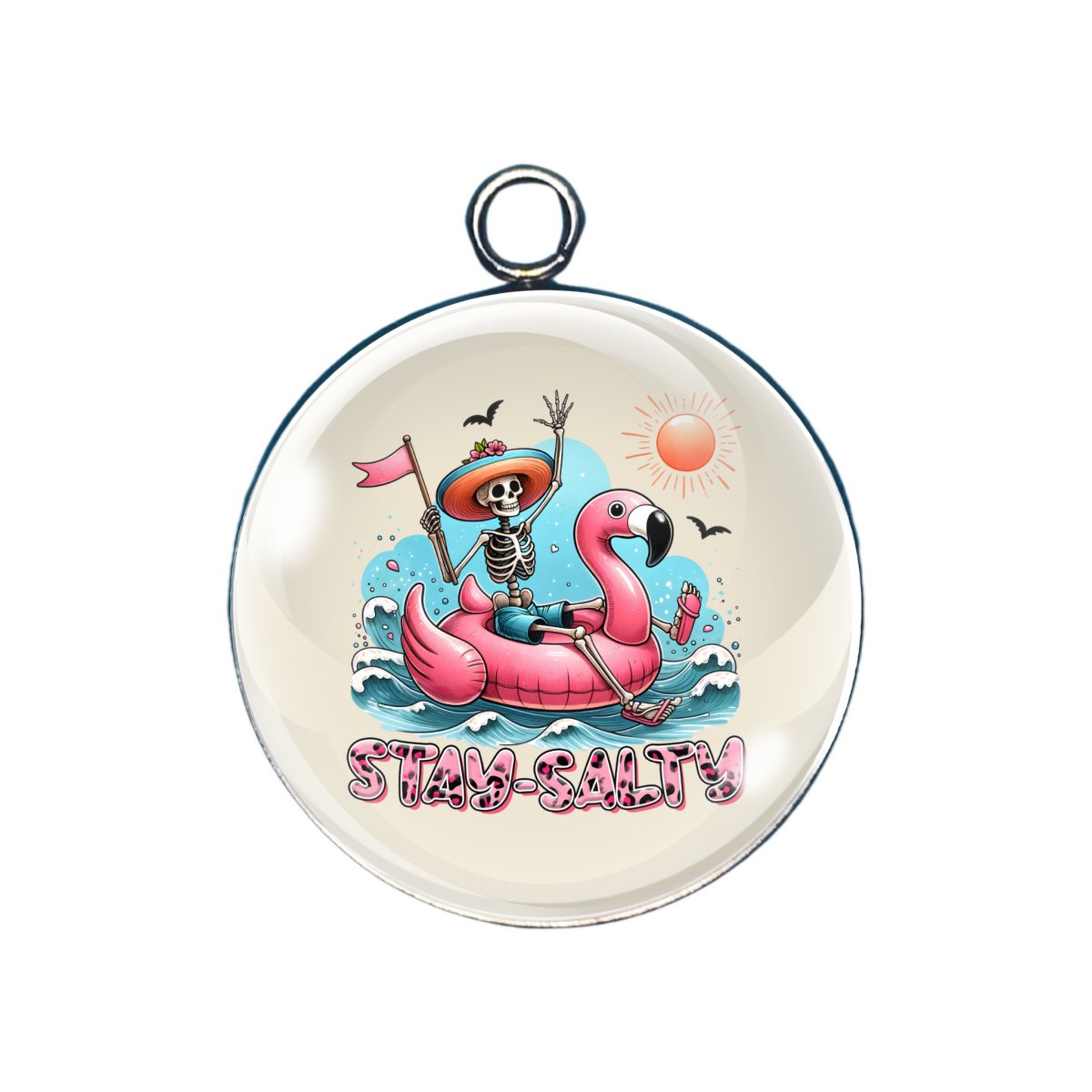 summer fun glass cabochon charm