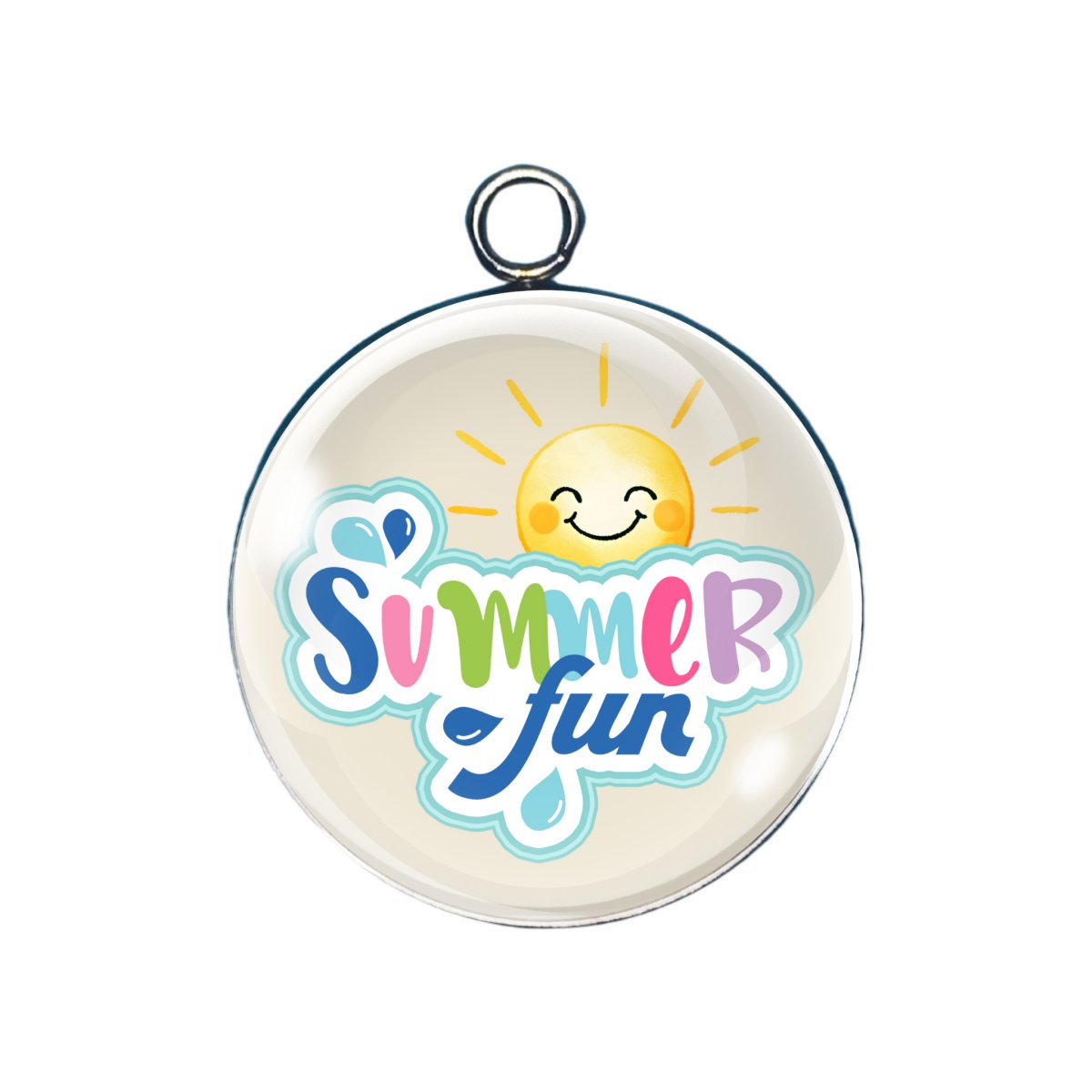 summer fun glass cabochon charm