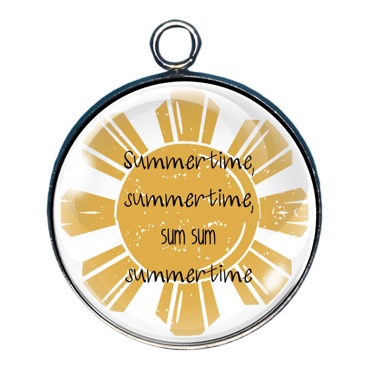 a sun graphic with wording 'summertime sum sum summertime'