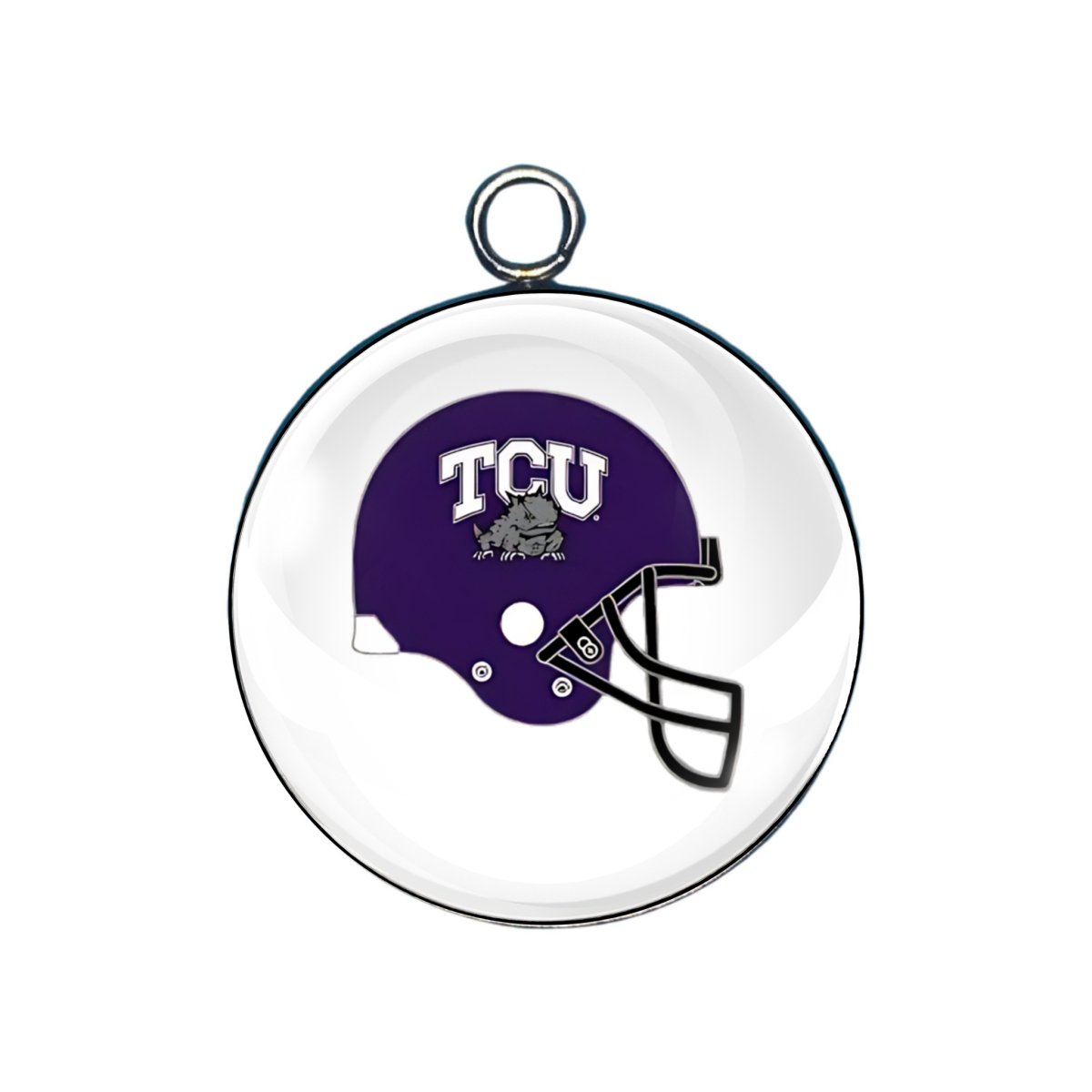 TCU Glass cabochon charm