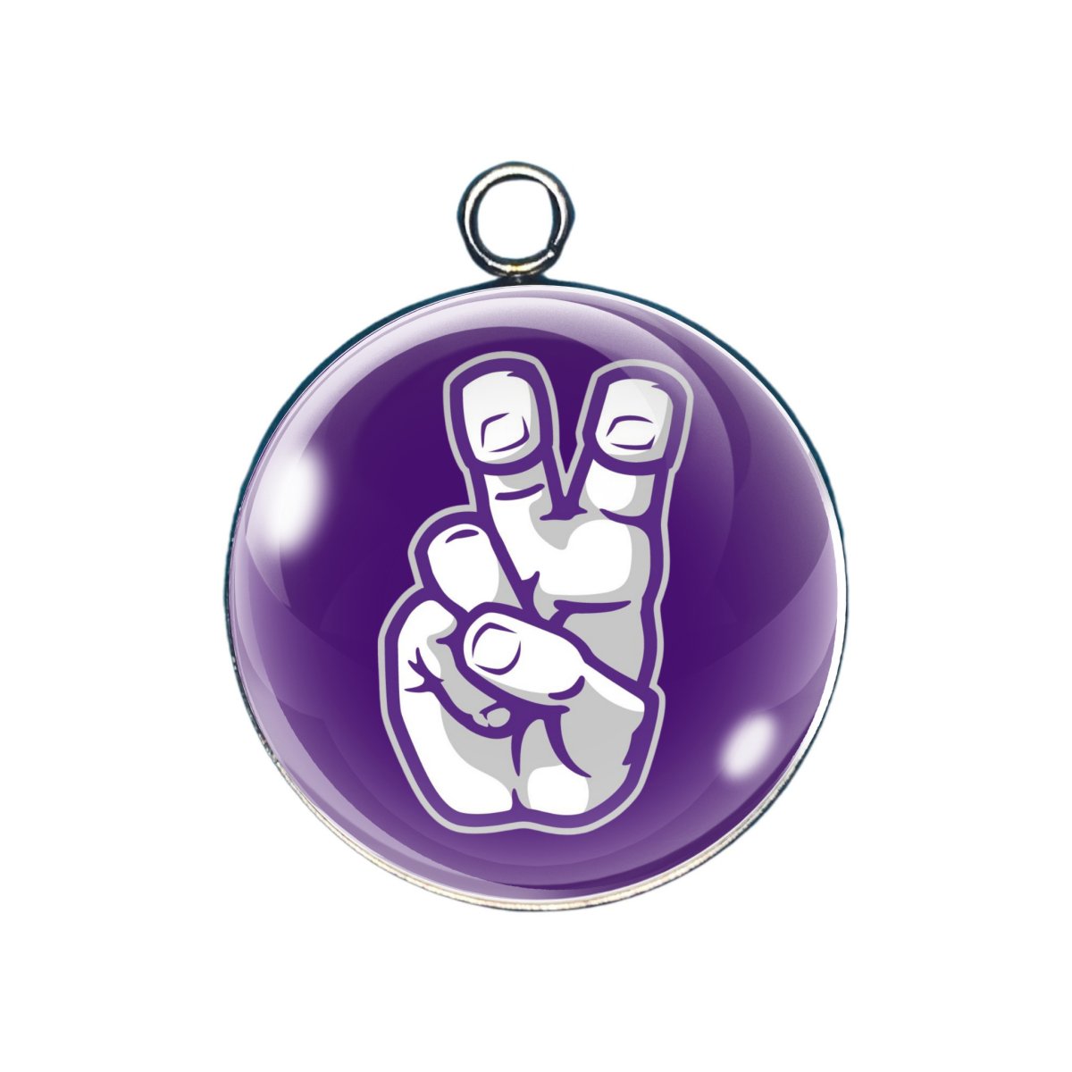 TCU Glass cabochon charm