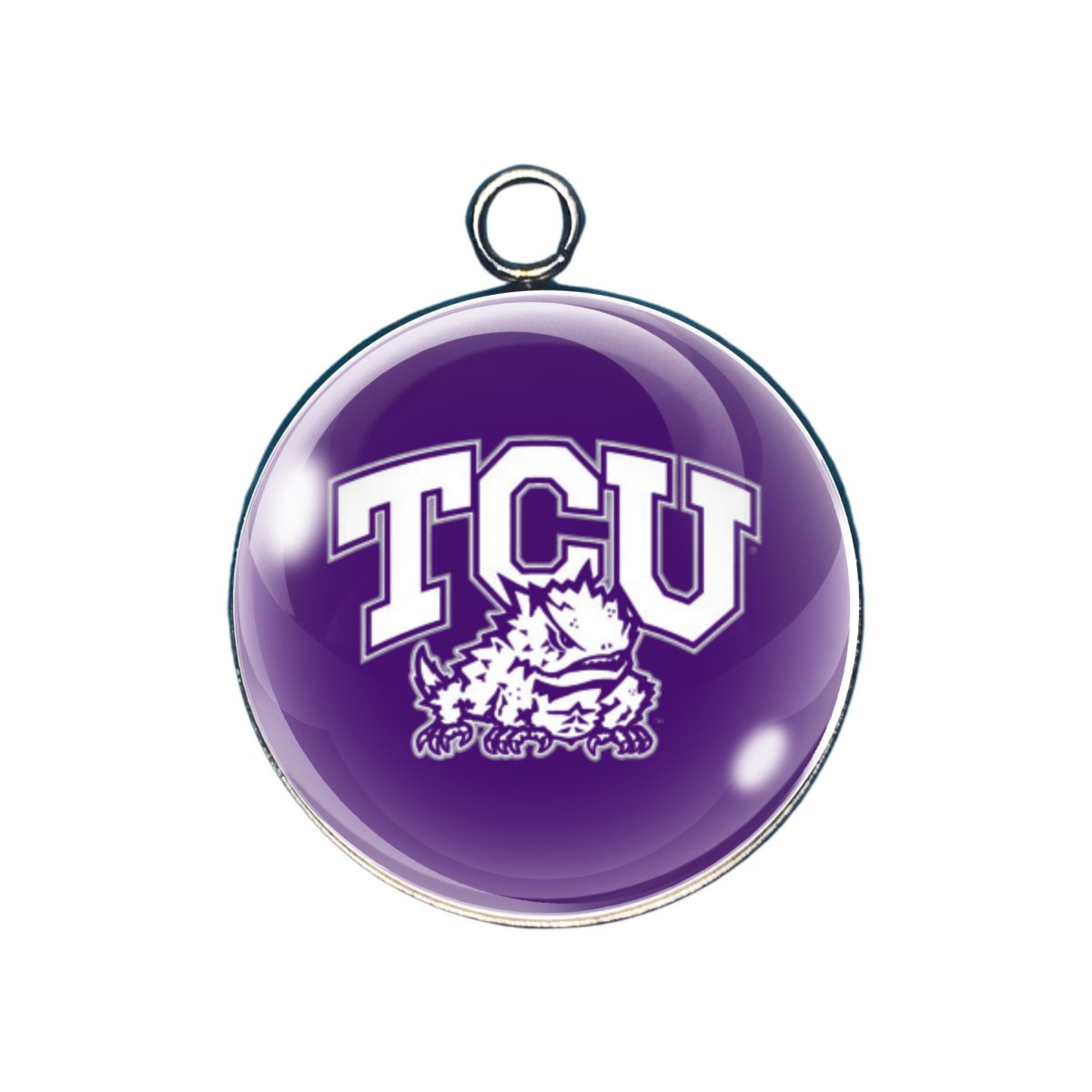 TCU Glass cabochon charm