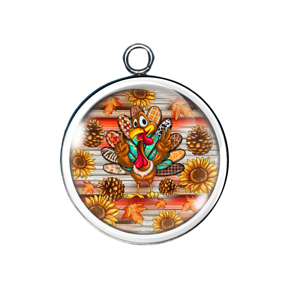 thanksgiving glass cabochon charm