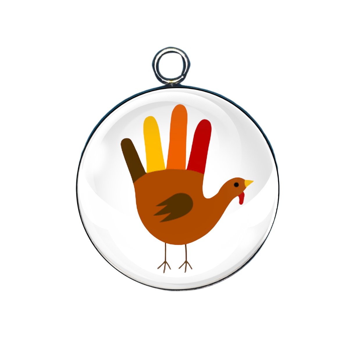 thanksgiving turkey glass cabochon charm