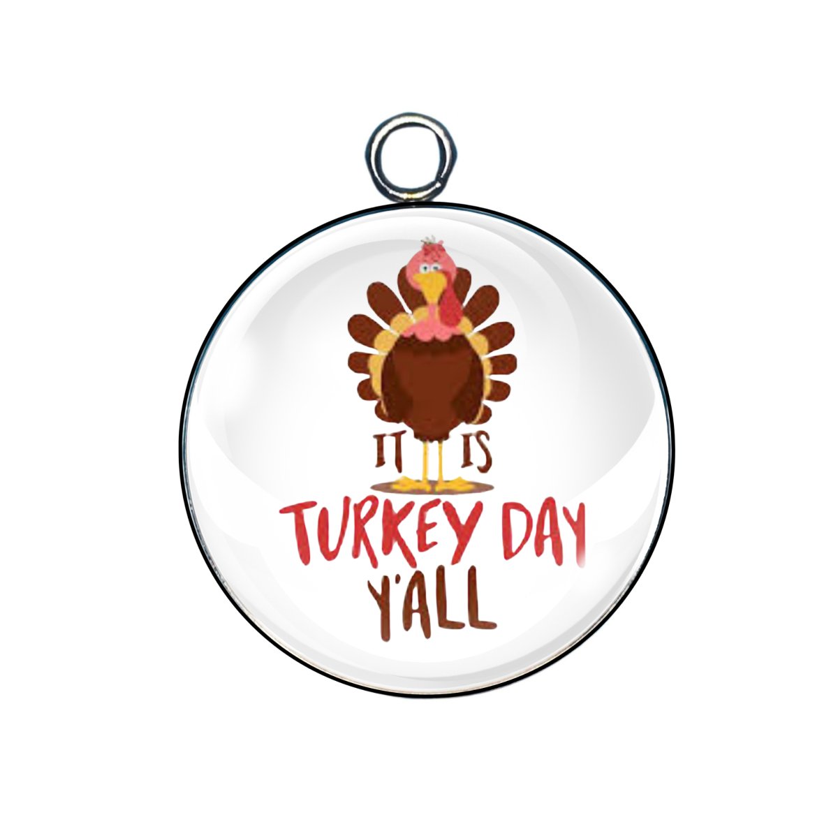 thanksgiving turkey glass cabochon charm