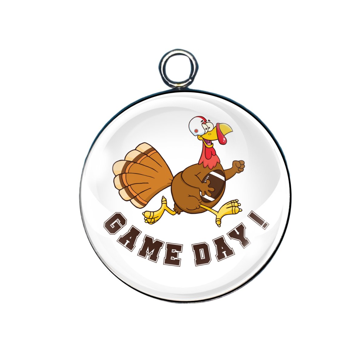 thanksgiving turkey glass cabochon charm