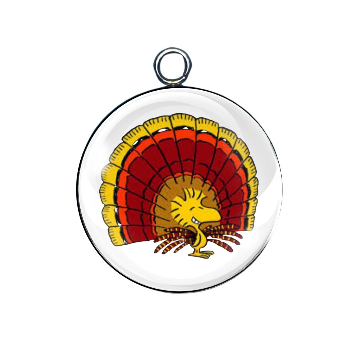 thanksgiving turkey glass cabochon charm