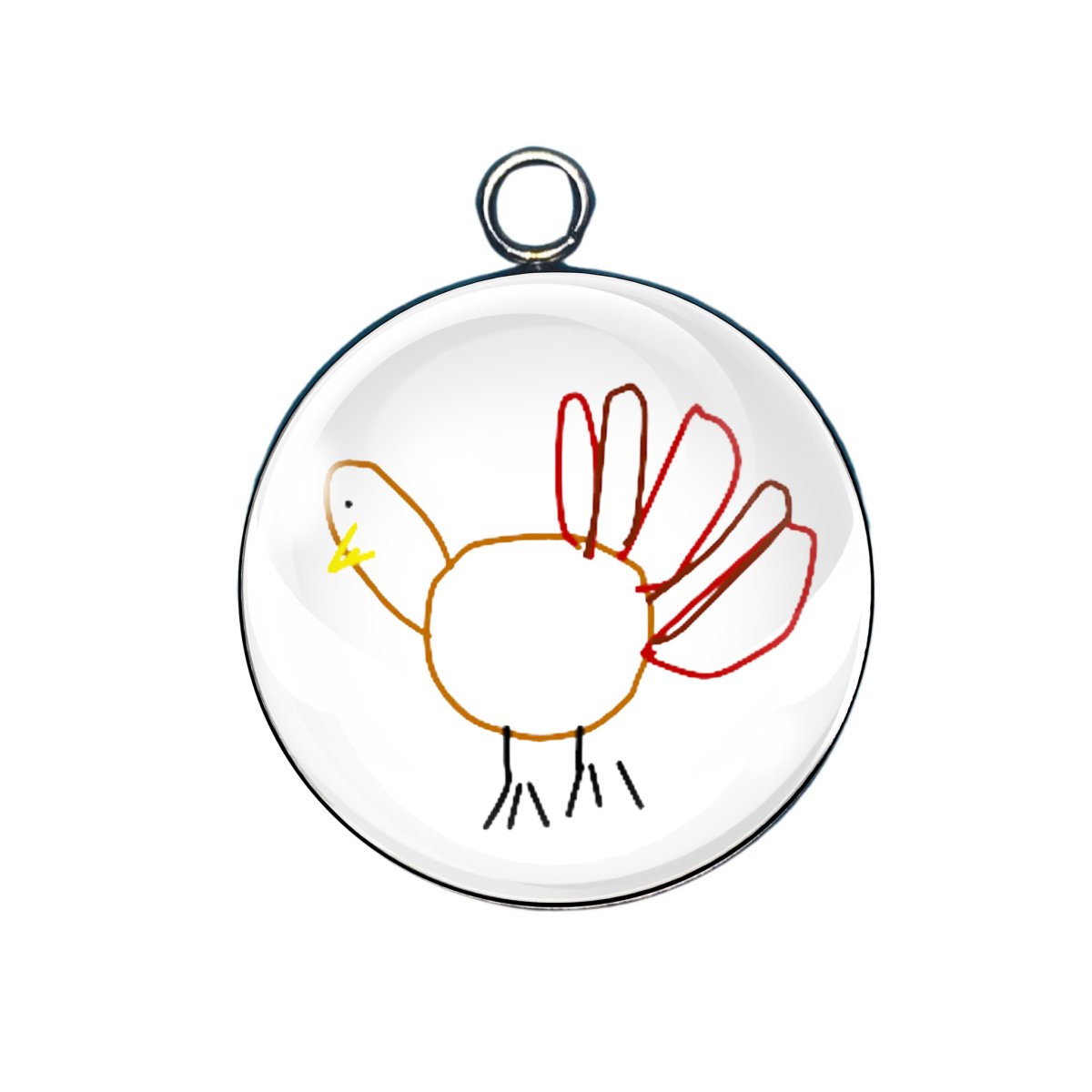 thanksgiving turkey glass cabochon charm