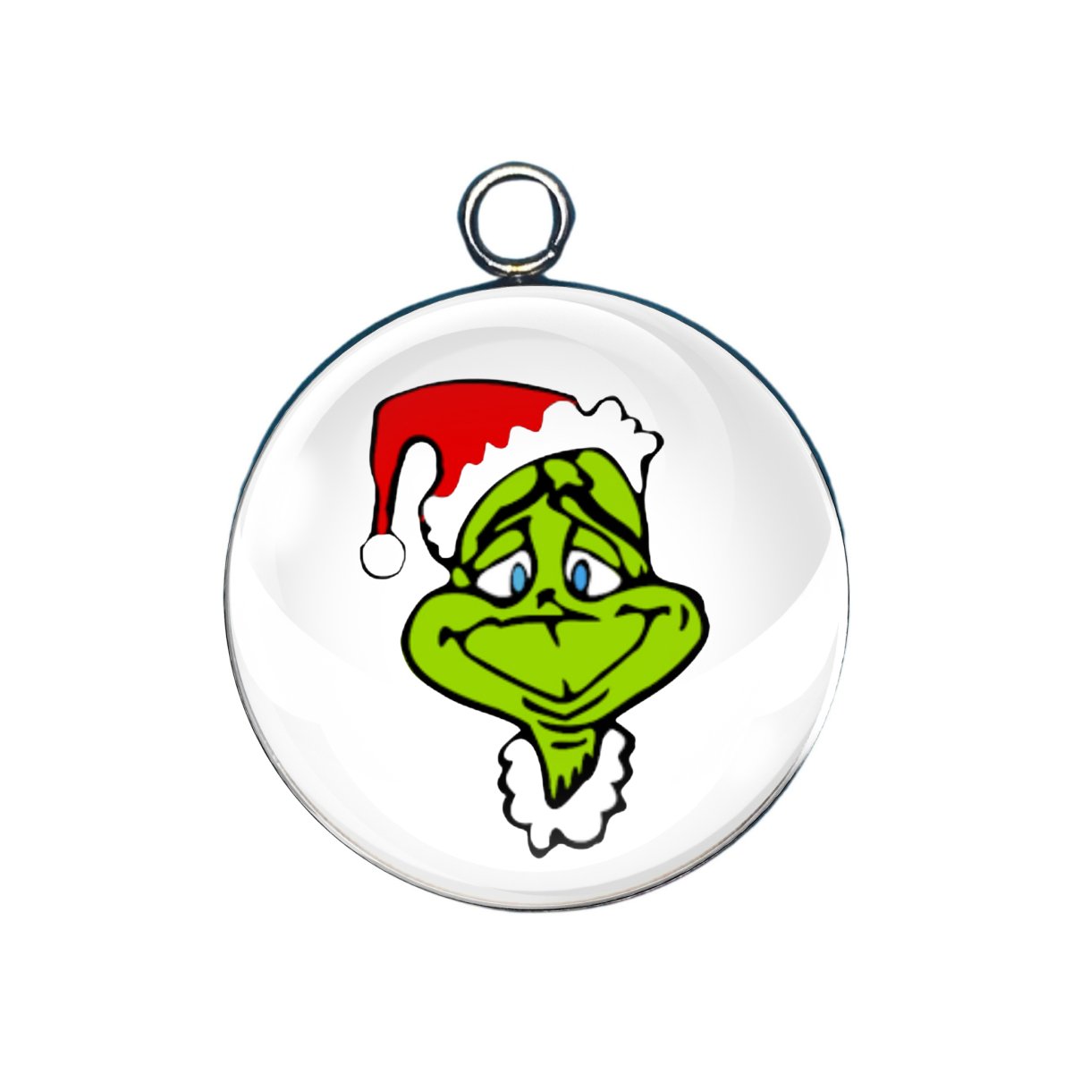 grinch glass cabochon charm