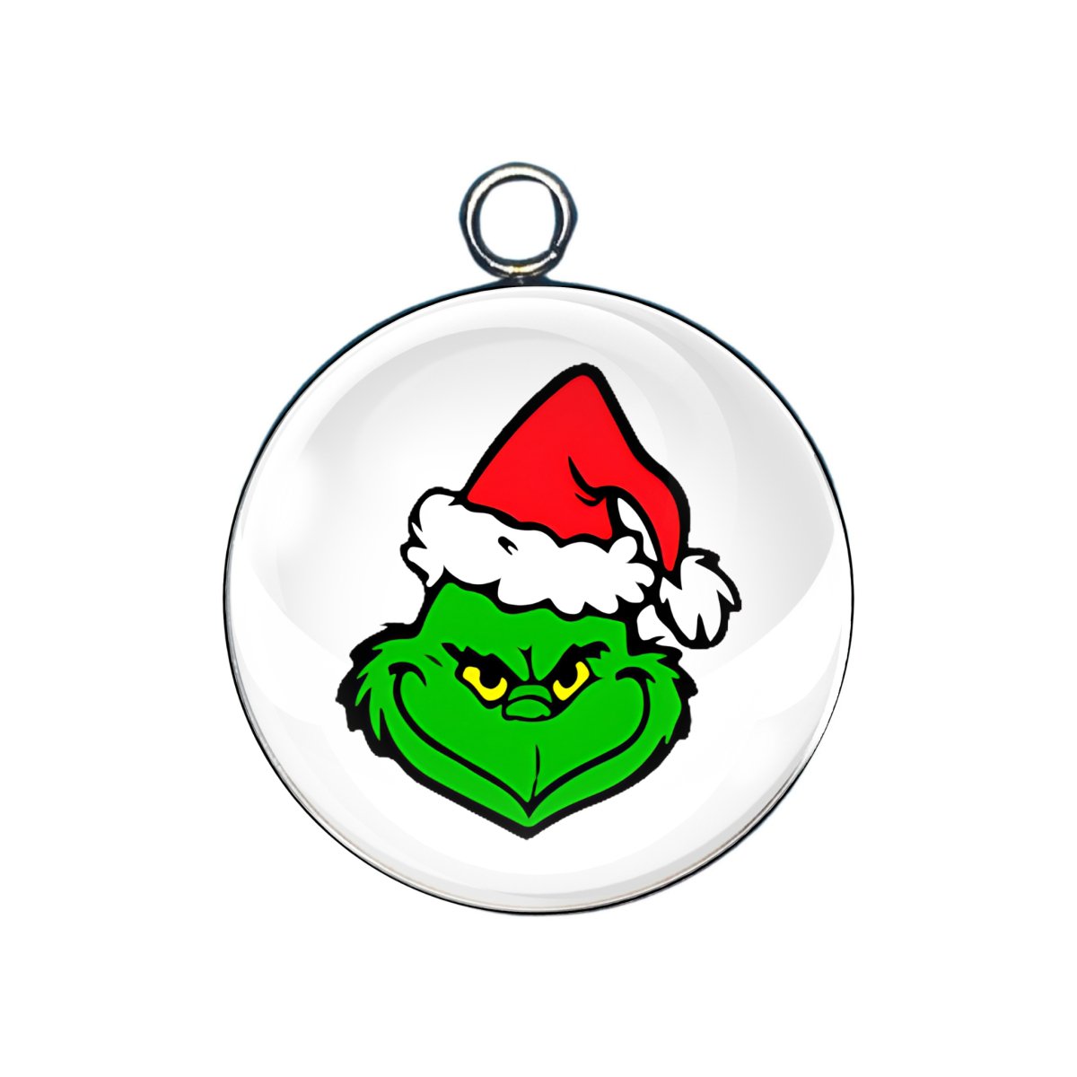 grinch glass cabochon charm